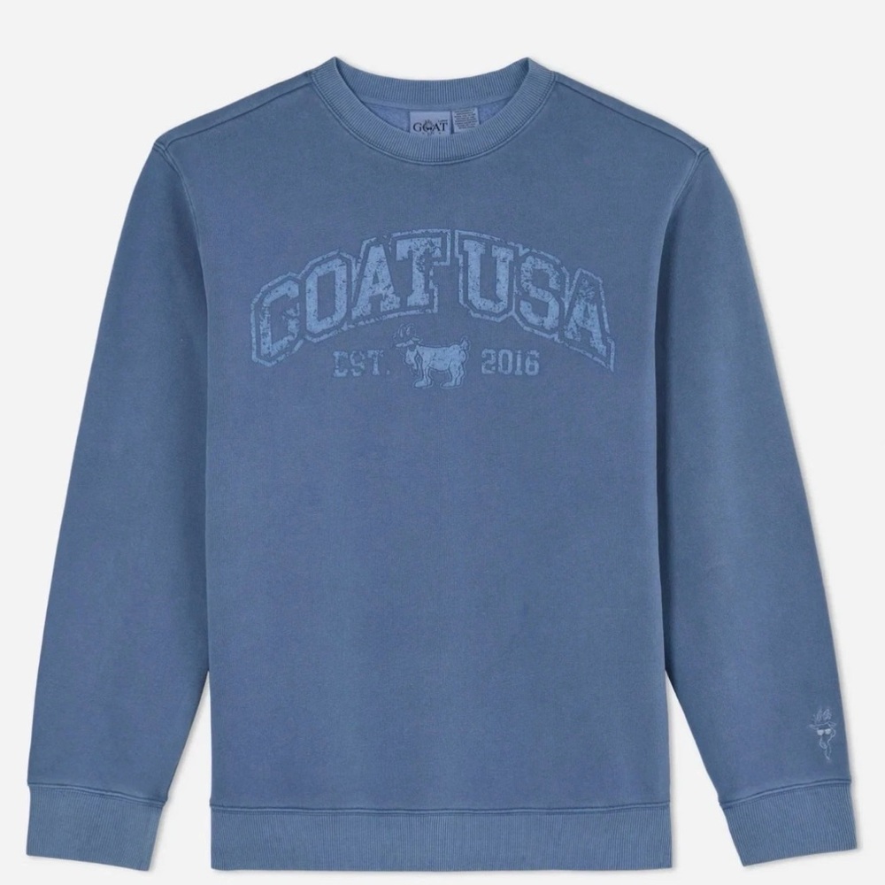 NWT GOAT USA Adult Linden Vintage washed  Crewneck Sweatshirt Sz Xs $55